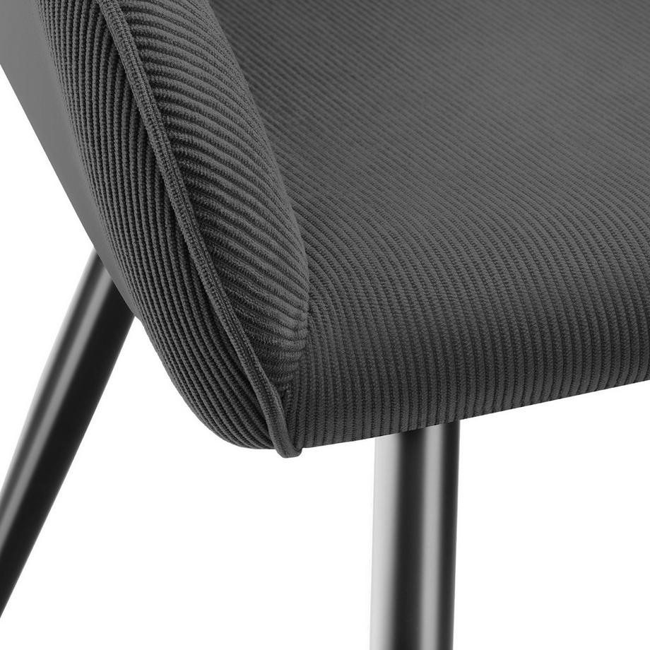 Tectake Chaise de salle à manger MARILYN rembourrée en velours côtelé  