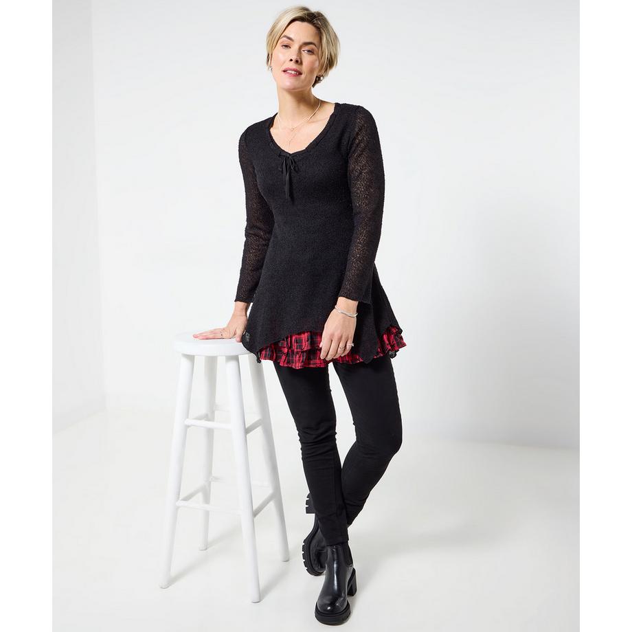 Joe Browns Tunika Zipfelsaum Ausgestellte Ärmel Bindekragen  