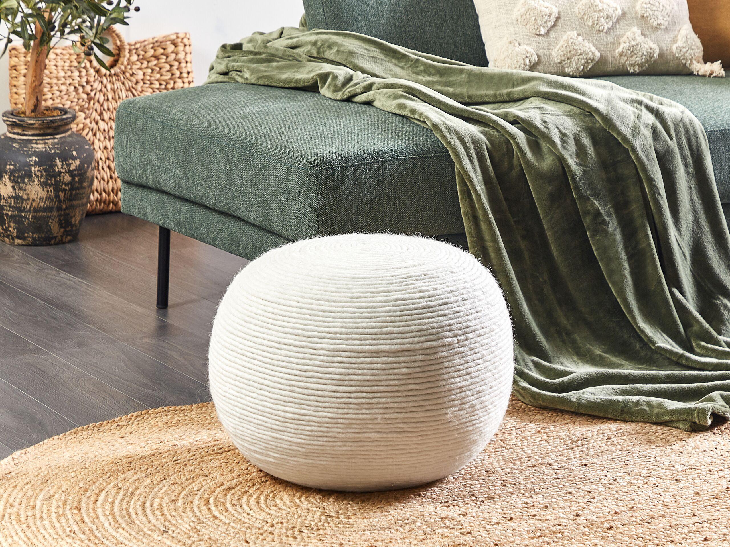 Beliani Pouf en Laine Boho TAKHABI  