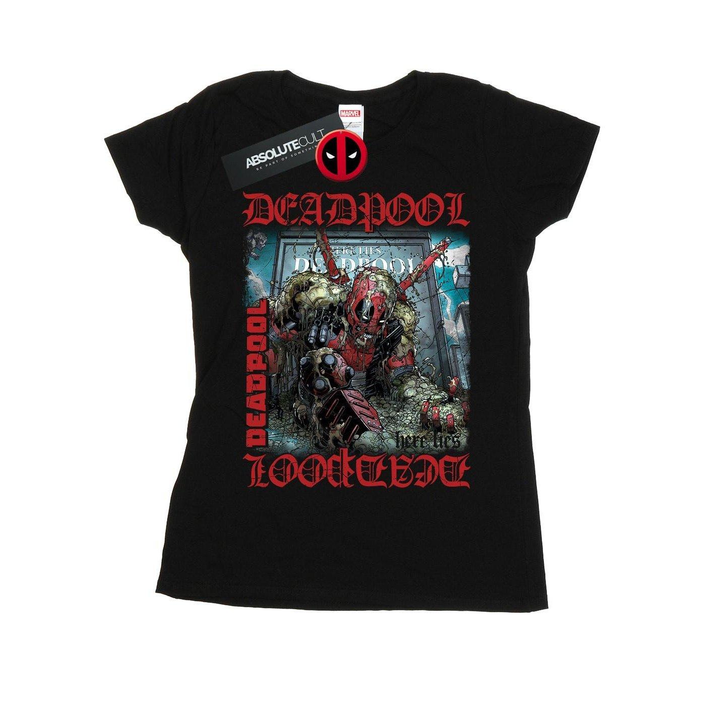 MARVEL  Tshirt HERE LIES DEADPOOL 