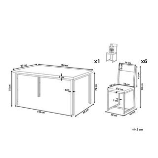 Beliani Esszimmer Set aus MDF-Platte Industriell LAREDO  