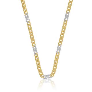 MUAU Schmuck  Collier 8 pièces bicolore jaune/blanc or 750, 3.8mm, 45cm 