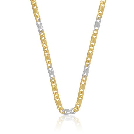 MUAU Schmuck  Collier 8 pièces bicolore jaune/blanc or 750, 3.8mm, 45cm 