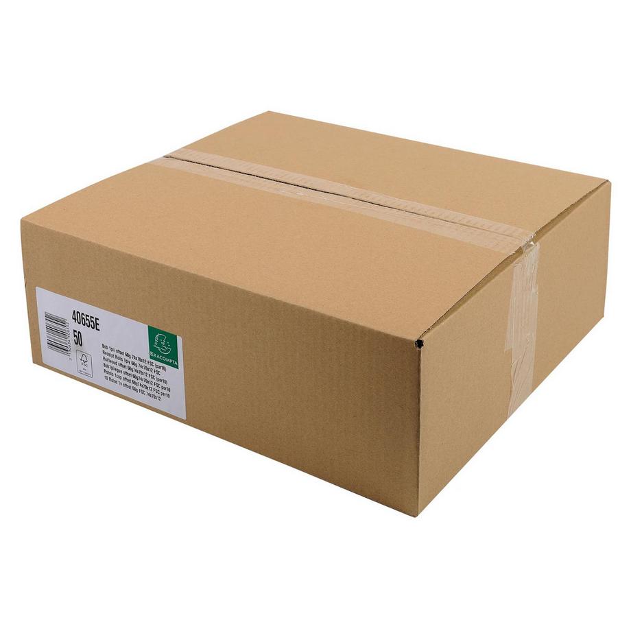 Exacompta Rotoli carta per calcolatrice 74x70 mm - 1 copia offset extra- 60gr - x 50  