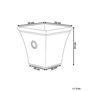 Beliani Petit pot de fleurs en Mélange de pierre Rétro ELATEIA  