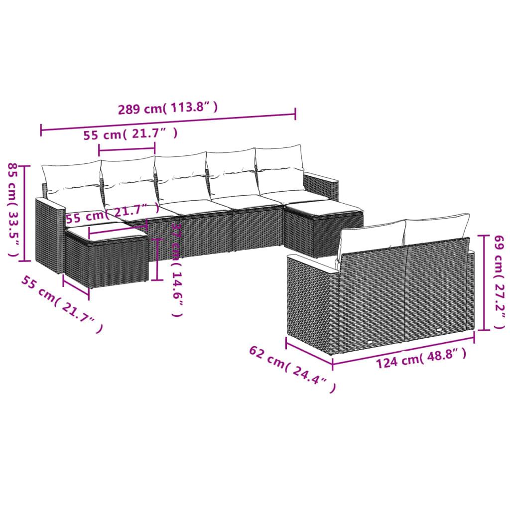 VidaXL set divano da giardino Polirattan  