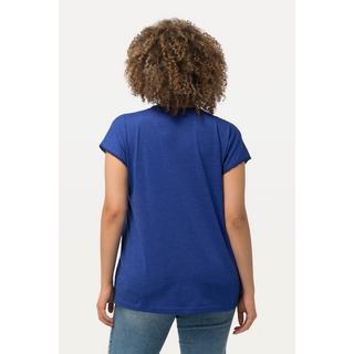 Ulla Popken  T-shirt dal taglio oversize con passamano, scollo a V e mezze maniche 