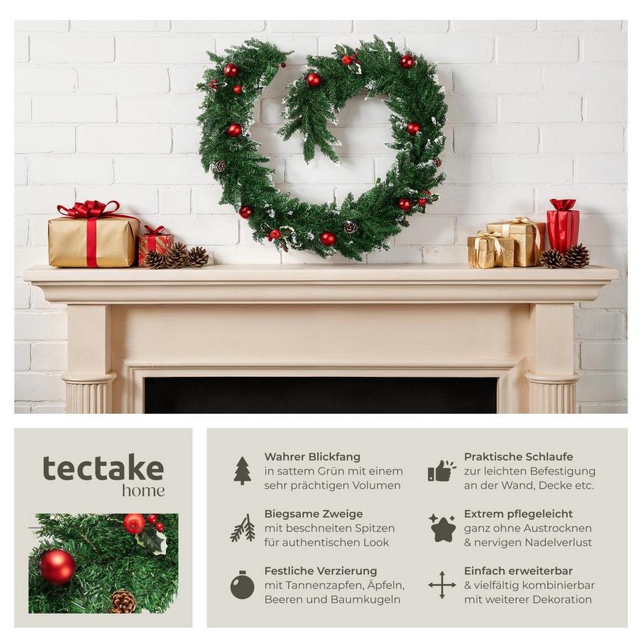 Tectake Ghirlanda natalizia  dall'aspetto naturale, 270 cm  