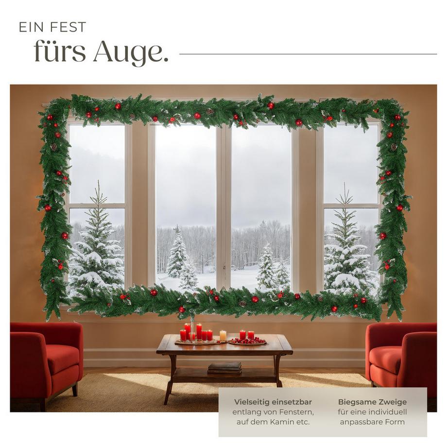 Tectake Ghirlanda natalizia  dall'aspetto naturale, 270 cm  