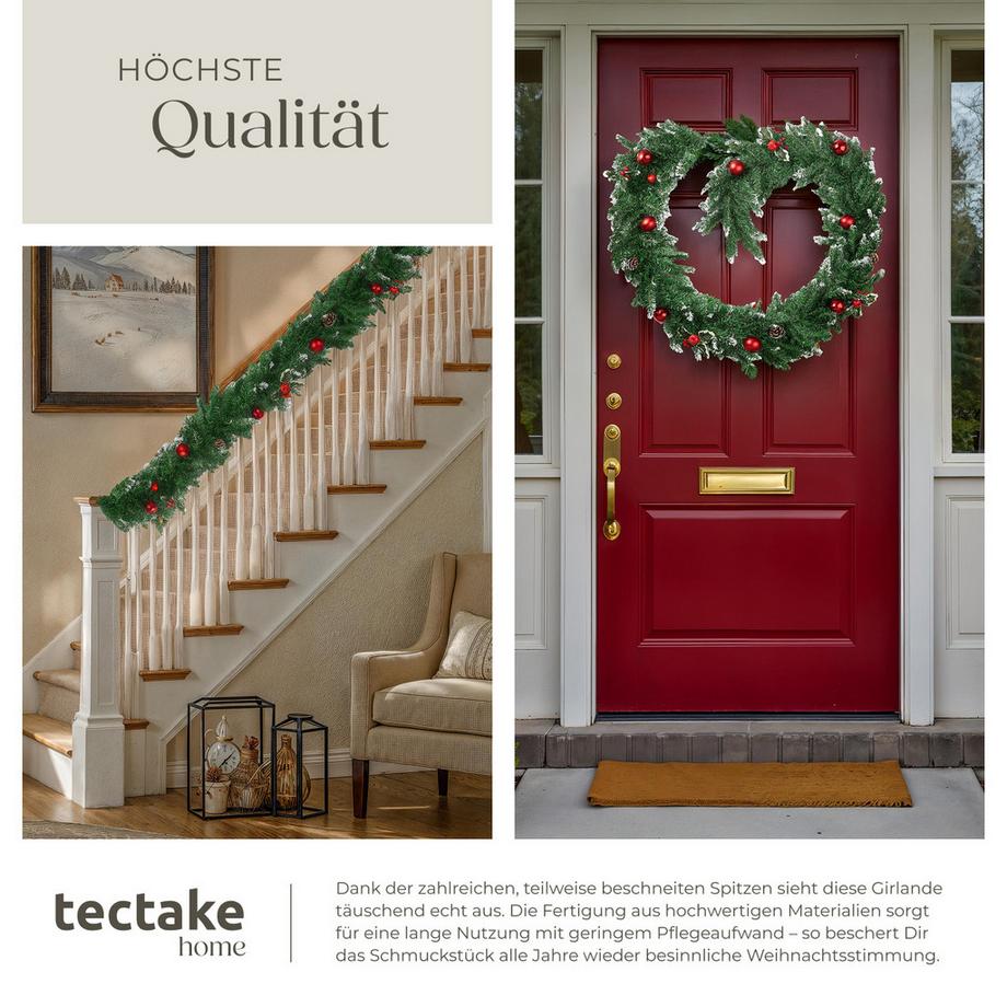 Tectake Ghirlanda natalizia  dall'aspetto naturale, 270 cm  
