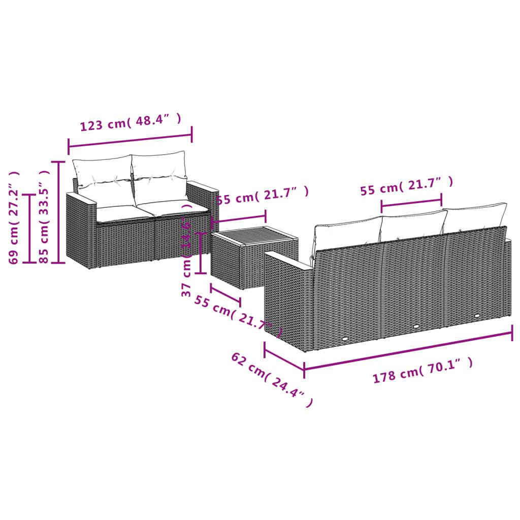 VidaXL set divano da giardino Polirattan  