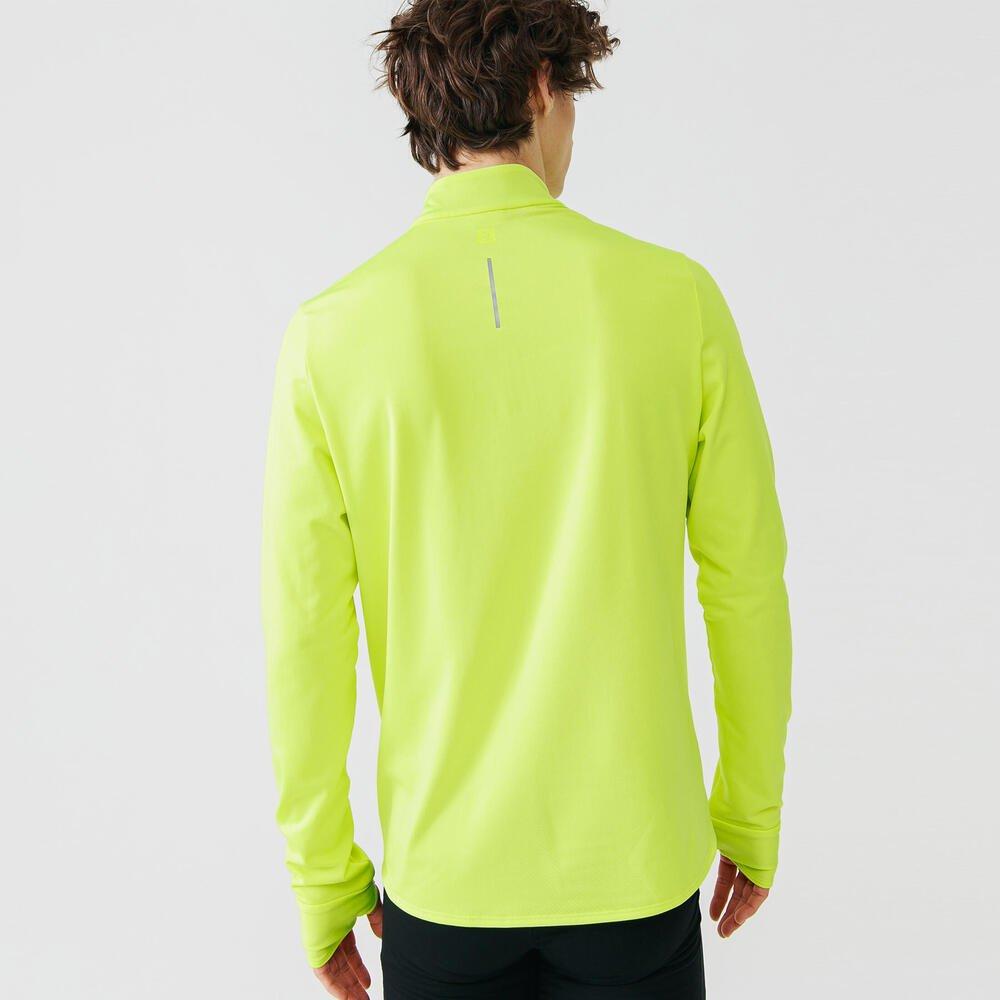 KALENJI  Laufshirt langarm Warm Herren neongelb 