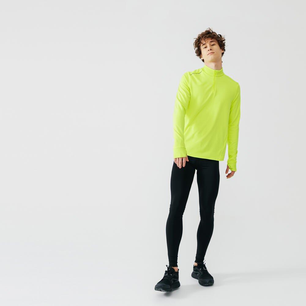 KALENJI  Laufshirt langarm Warm Herren neongelb 