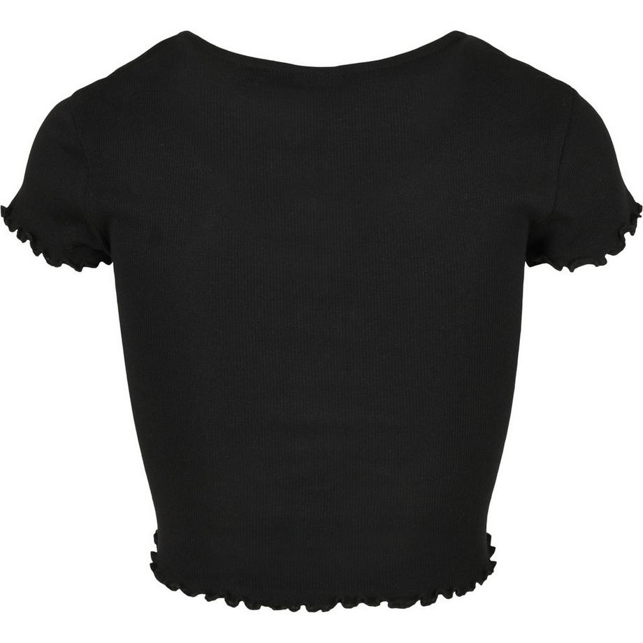URBAN CLASSICS Cropped Button Up Rib T-Shirt  