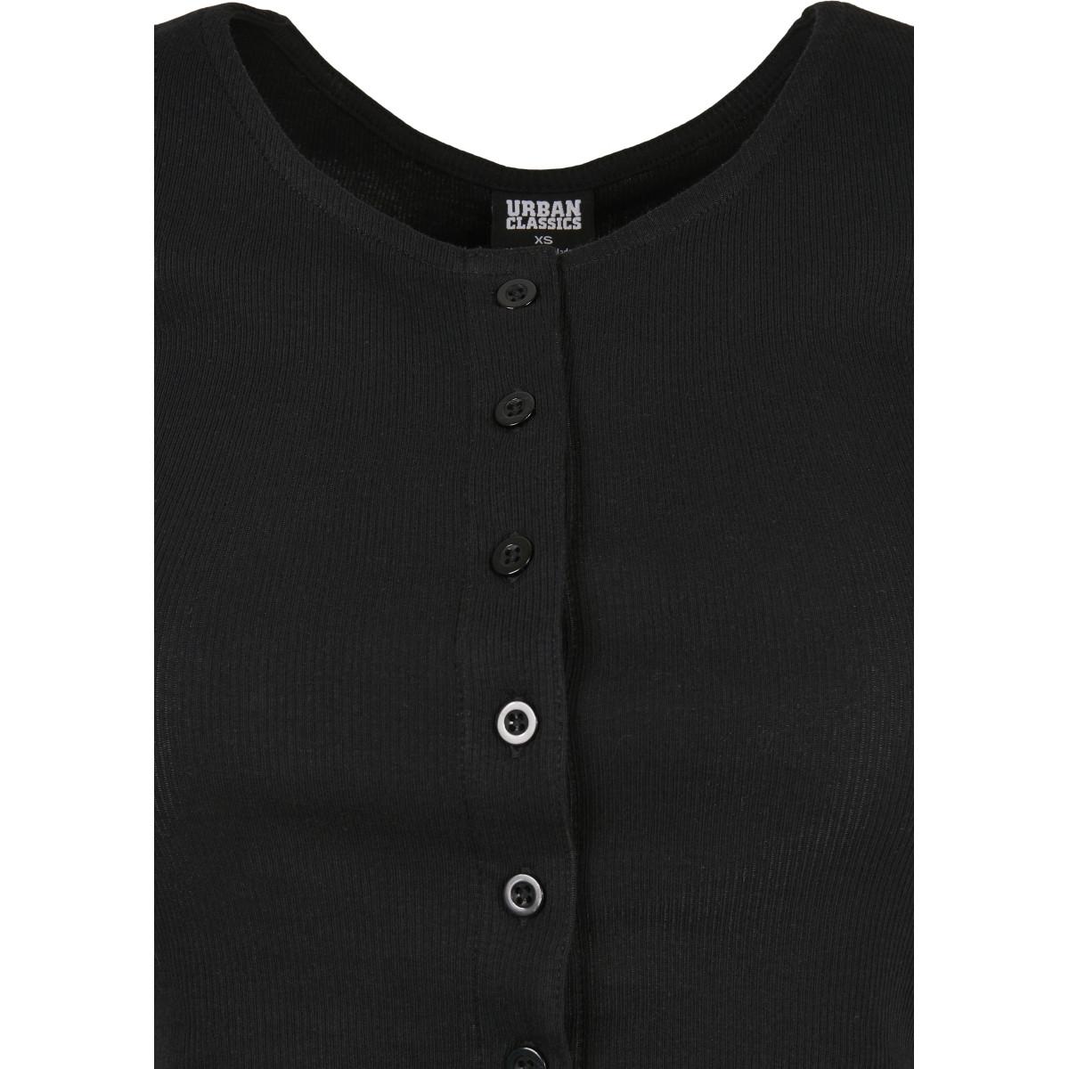 URBAN CLASSICS  t-shirt cropped button up rib 