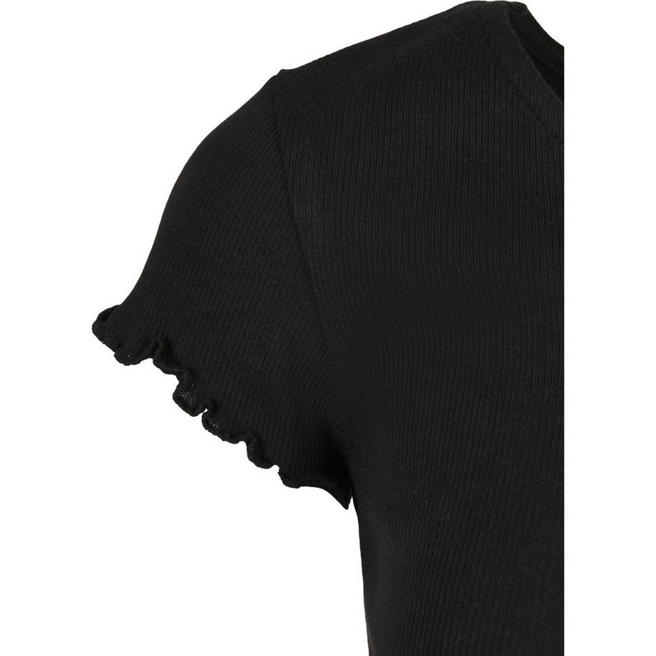 URBAN CLASSICS Cropped Button Up Rib T-Shirt  