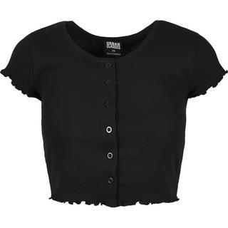 URBAN CLASSICS  t-shirt cropped button up rib 