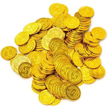 Monete d'oro in plastica - 144 pz