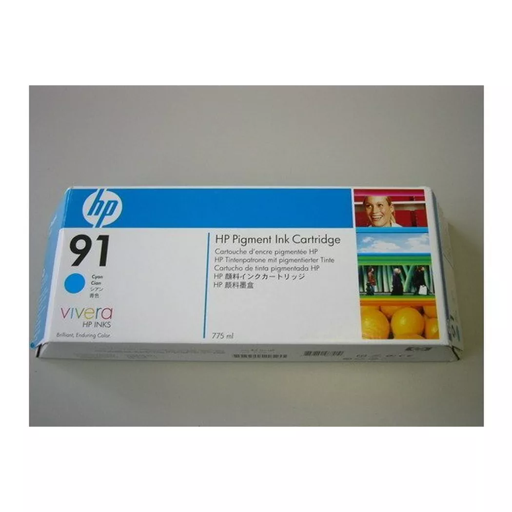 Hewlett-Packard – HP Tintenpatrone 91 cyan C9483A DesignJet Z6100 3 Stück, One Size