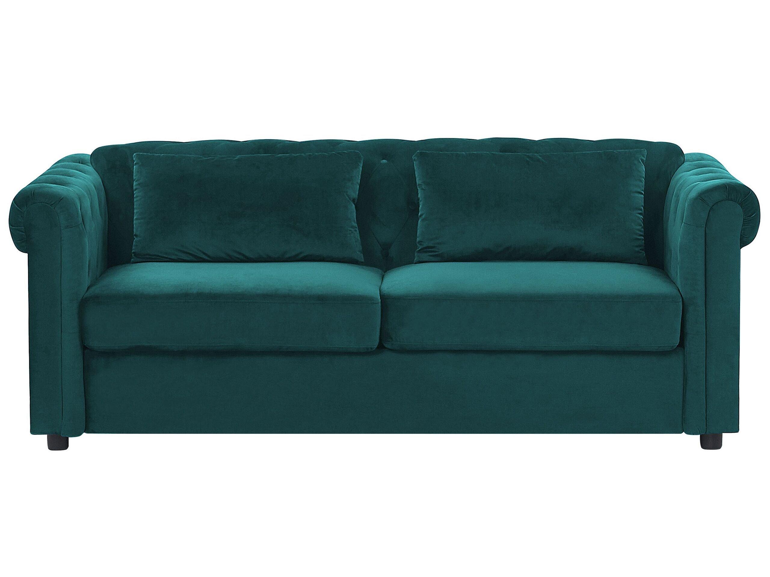 Beliani Canapé-lit en Velours Glamour CHESTERFIELD  