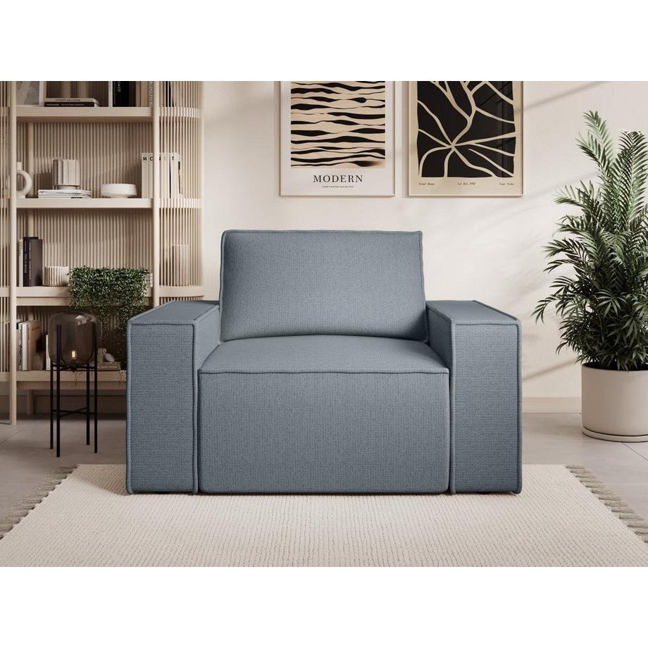 Vente-unique Sessel - Strukturstoff - Blau - AMELIA  