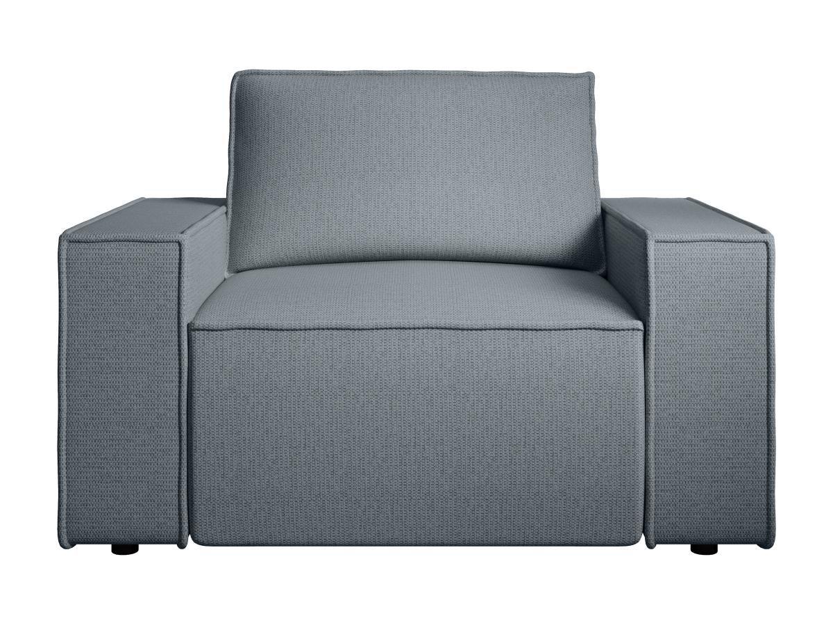 Vente-unique Fauteuil en tissu texturé bleu AMELIA  