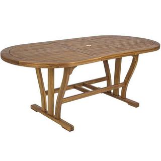 mutoni Table à rallonge de jardin Noemi bois ovale 150-200x90  