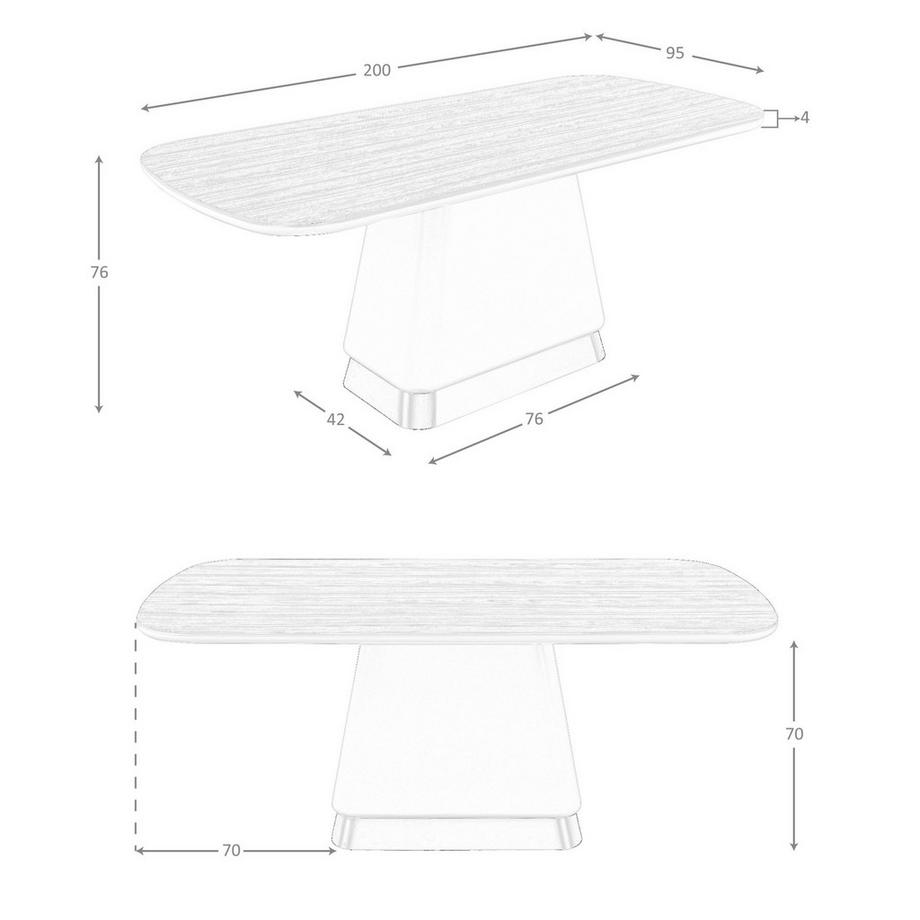 ANGEL CERDA Table de salle à manger rectangulaire en noyer et bois beige  