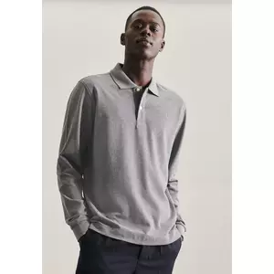 Polo-Shirt Slim Fit Langarm Uni