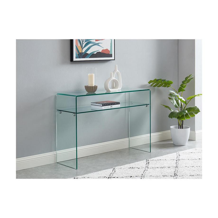 Vente-unique Console 1 niche Verre trempé Transparent STILEOS  
