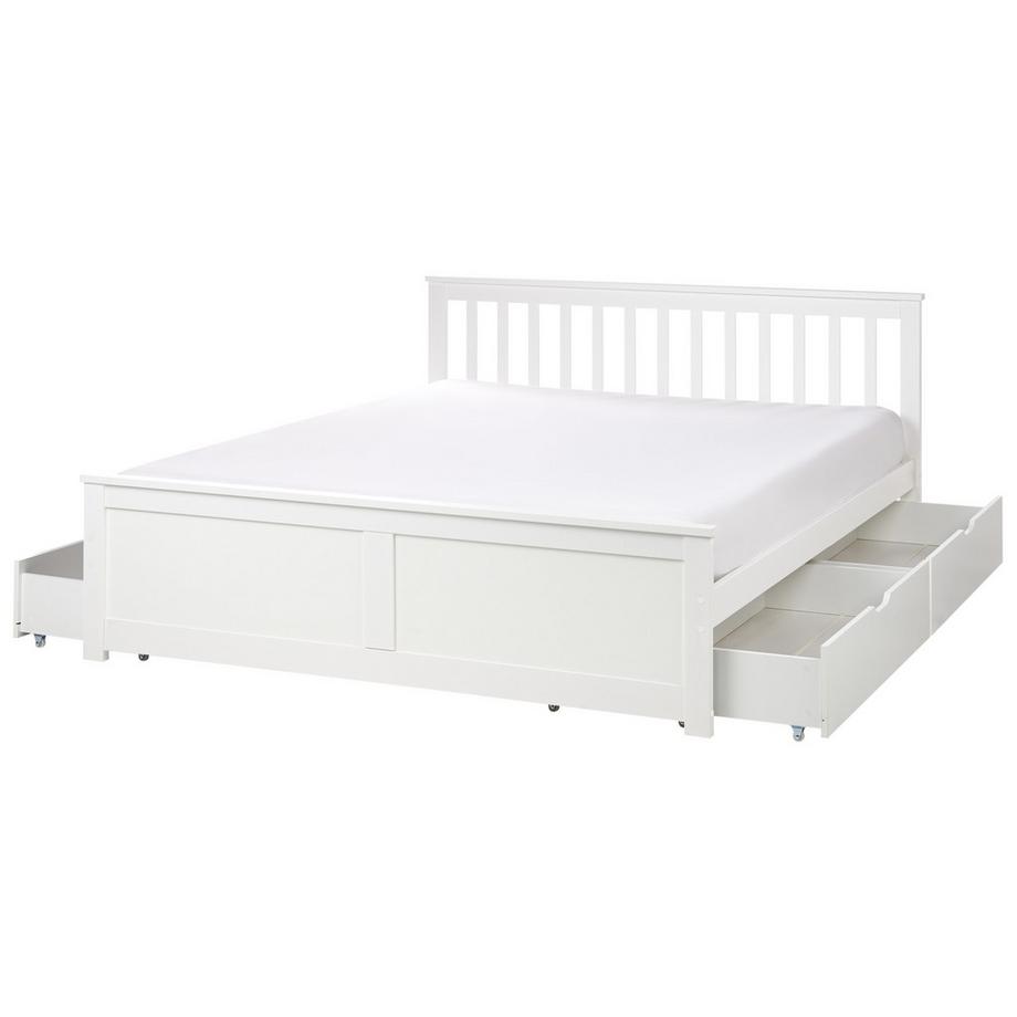 Beliani Letto con cassetti contenitori en Legno di pino  OLENDON  