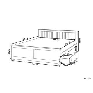 Beliani Letto con cassetti contenitori en Legno di pino Scandinavo OLENDON  