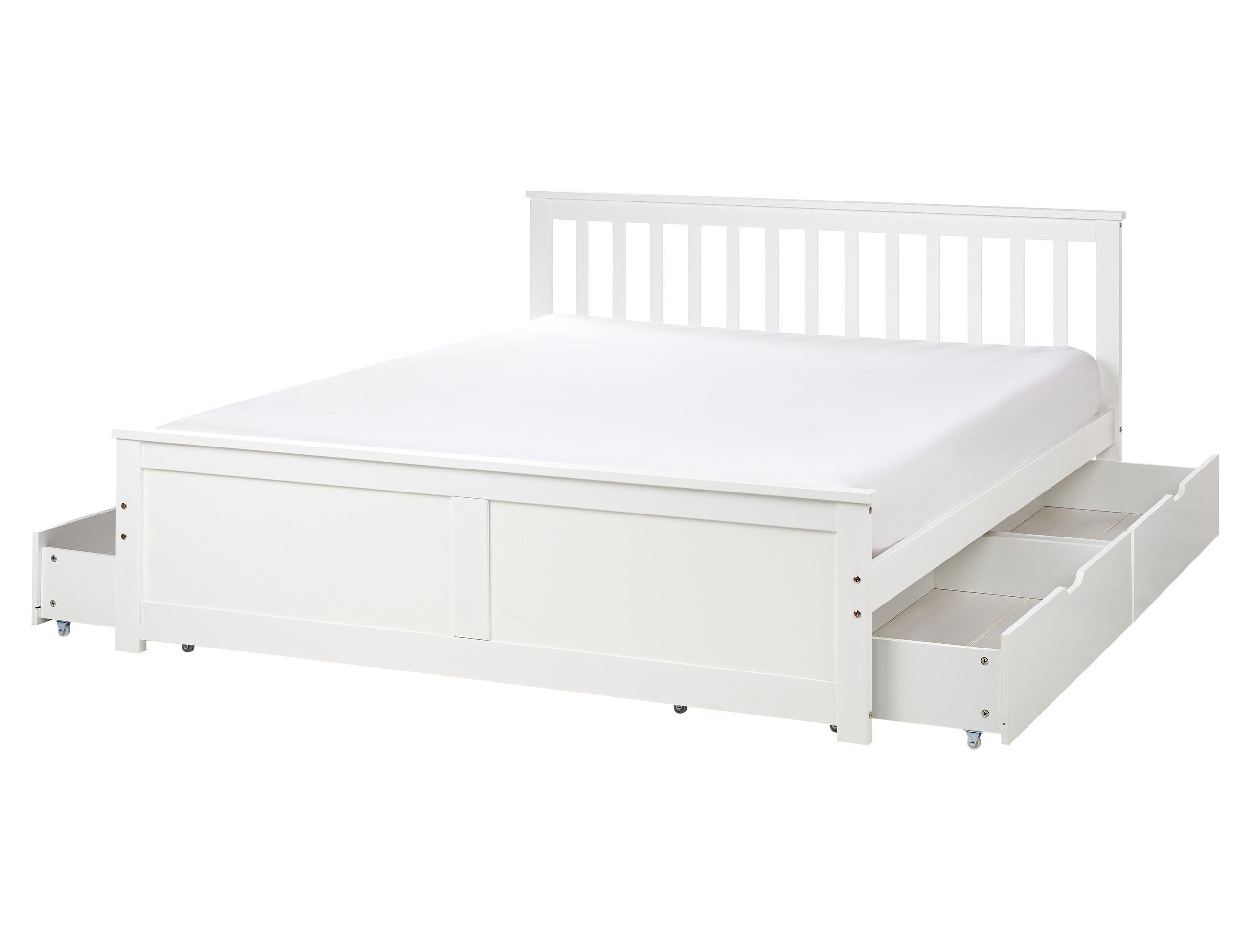 Beliani Letto con cassetti contenitori en Legno di pino Scandinavo OLENDON  