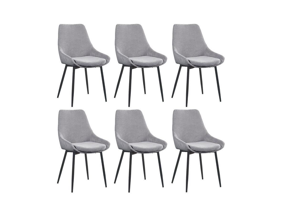 Vente-unique Lot de 6 chaises MASURIE Tissu  