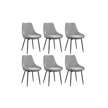 Vente-unique Lot de 6 chaises MASURIE Tissu  