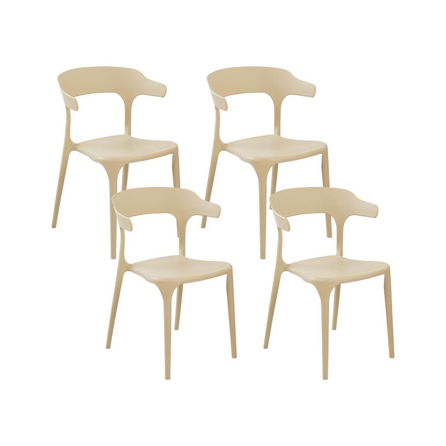 Lot de 4 chaises de jardin en Polypropylène Minimaliste GUBBIO