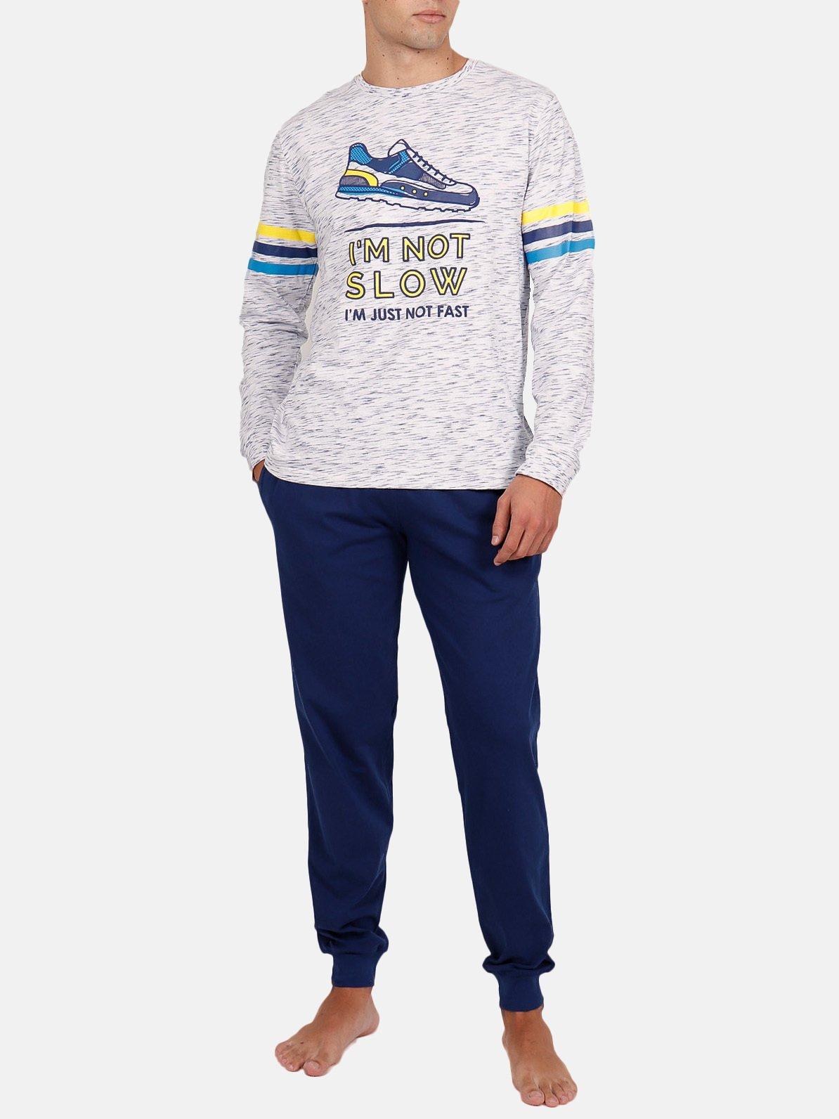 Image of Admas Homewear Pyjamahose Slow Diver blau - S