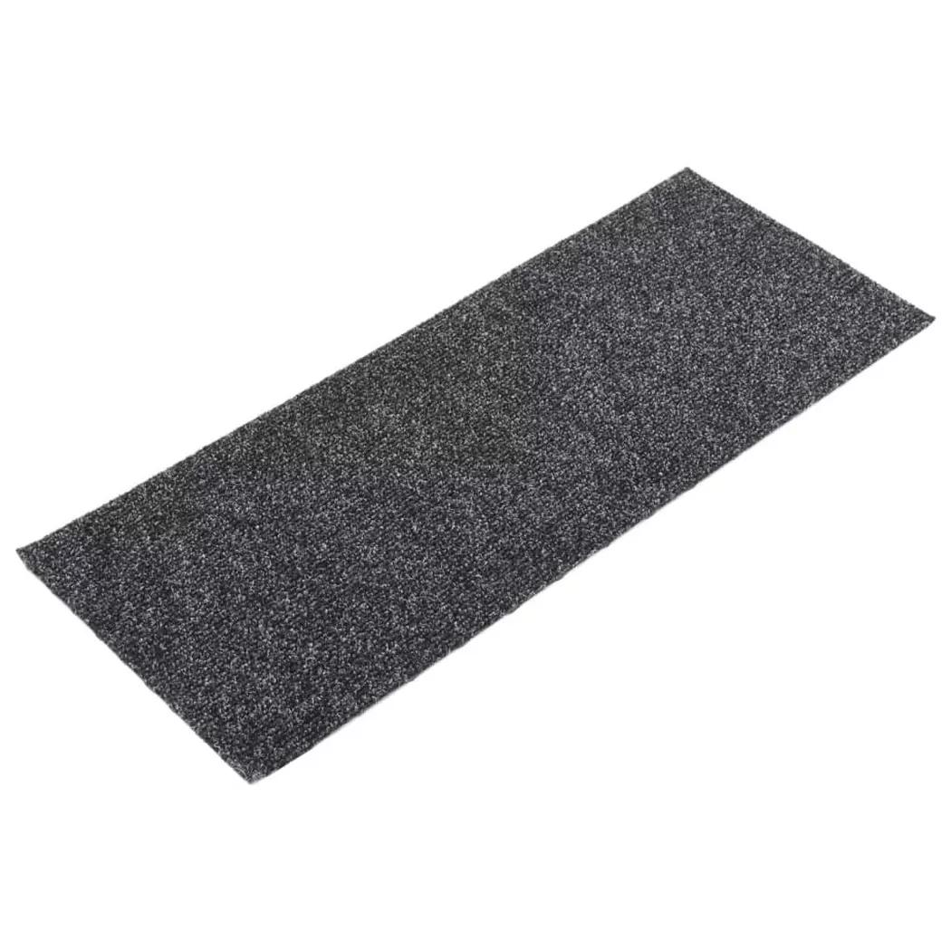 Tapis d escalier autocollants Rectangulaire 15 pcs 60x25cm Gris
