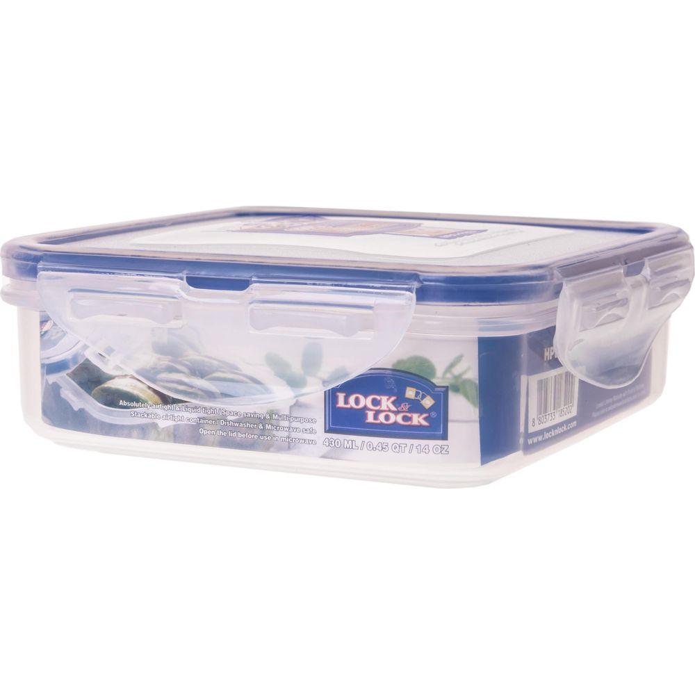 Lock&Lock  Lock & Lock HPL852 recipiente per cibo Quadrato Scatola 0,43 L Blu, Trasparente 1 pz 