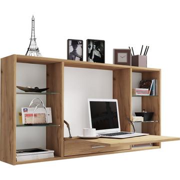 Holz Hänge Schreibtisch Wandschreibtisch Computertisch Schublade Teala