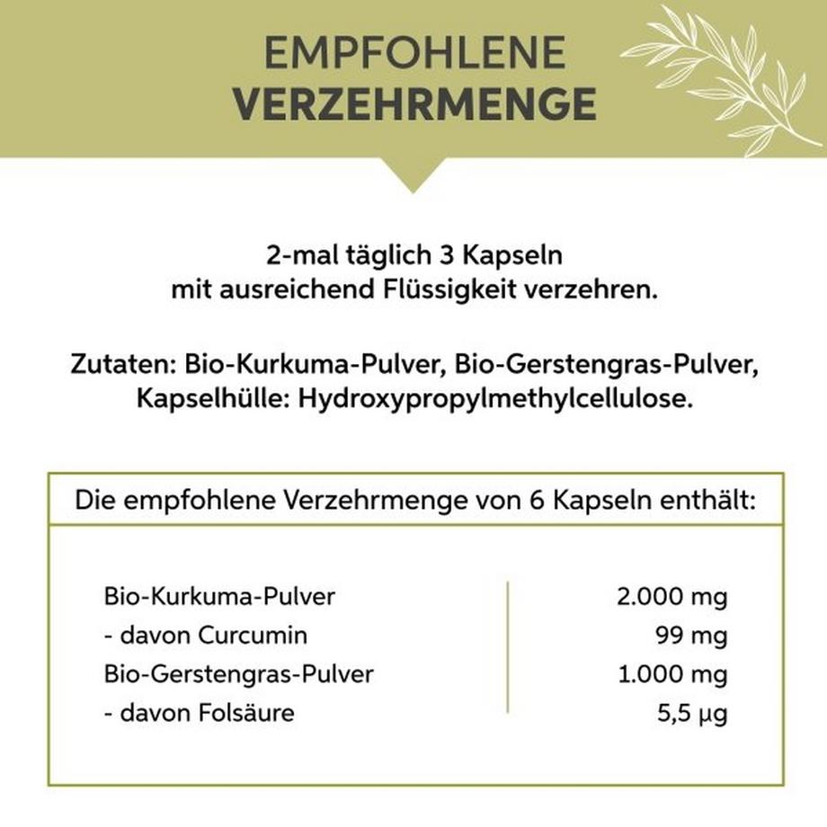 Eltabia  Bio Kurkuma Gerstengras Kapseln 