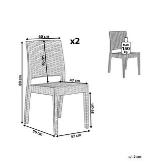 Beliani Set di 2 sedie da giardino en Materiale sintetico Industriale FOSSANO  
