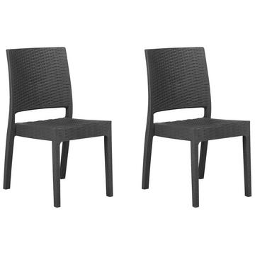 Set mit 2 Stühlen aus Kunststoff Industriell FOSSANO