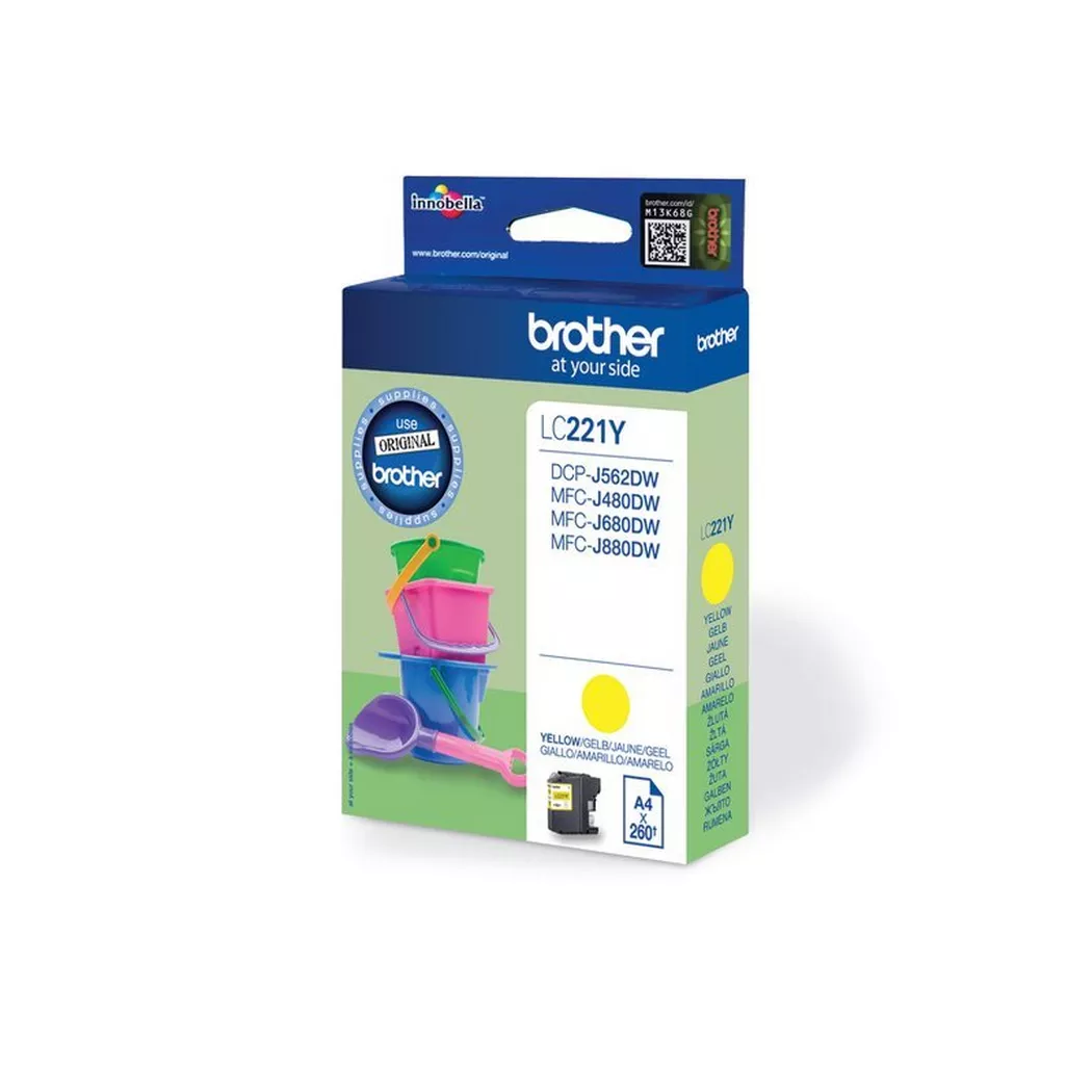 Brother – Tintenpatrone yellow LC-221Y MFC-J480/680/880 260 Seiten, One Size