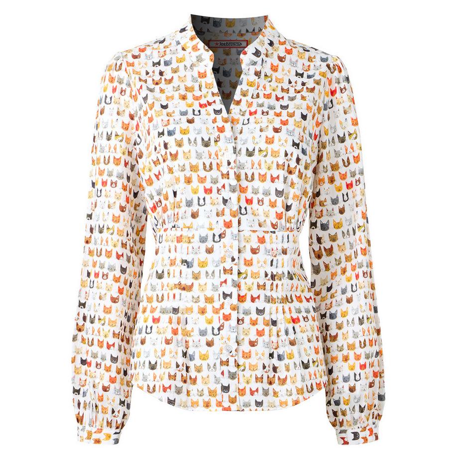 Joe Browns Camicia a Maniche a Sbuffo con Motivo Gatto  
