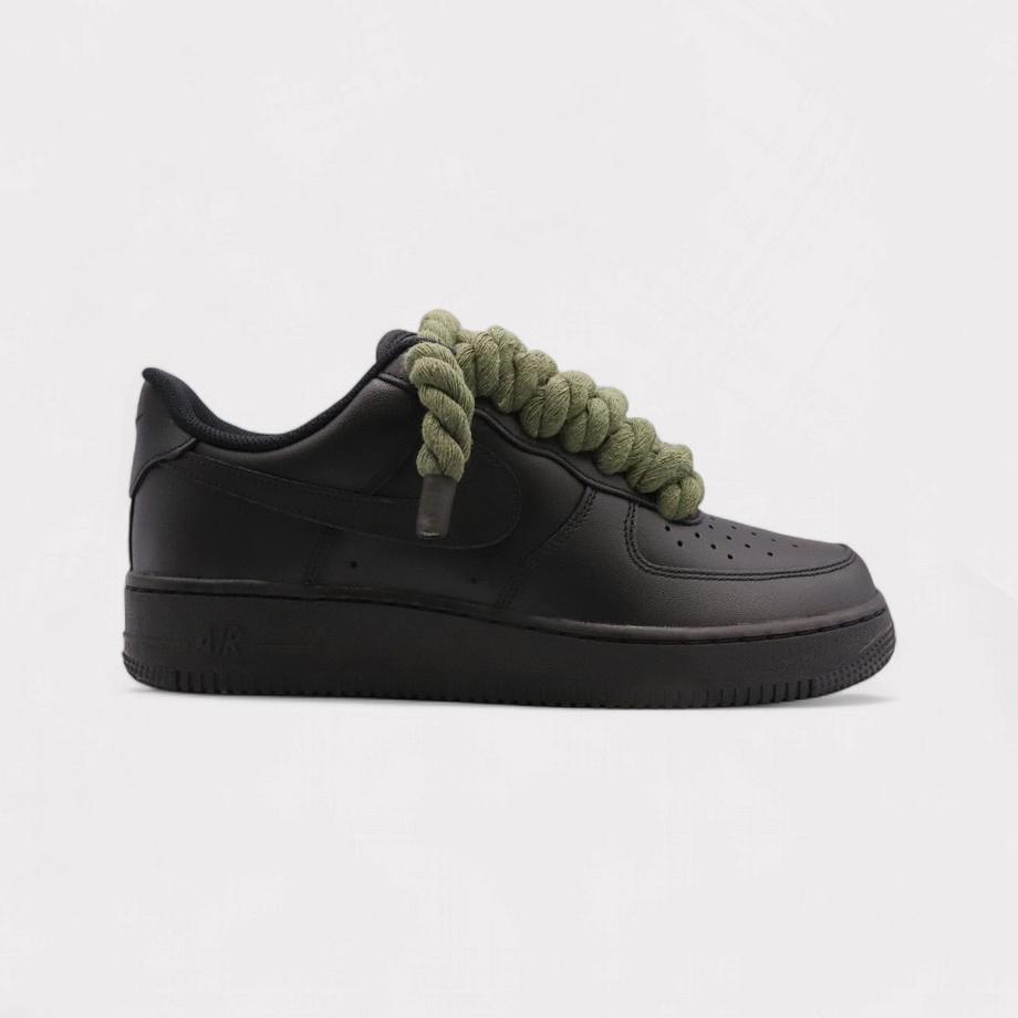 NIKE  Air Force 1 Black - Rope Lace Black 