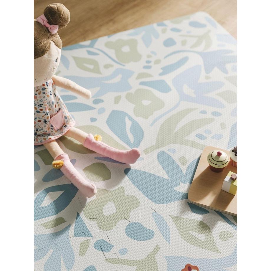 Benuta Tapis de jeu Flora Bleu  