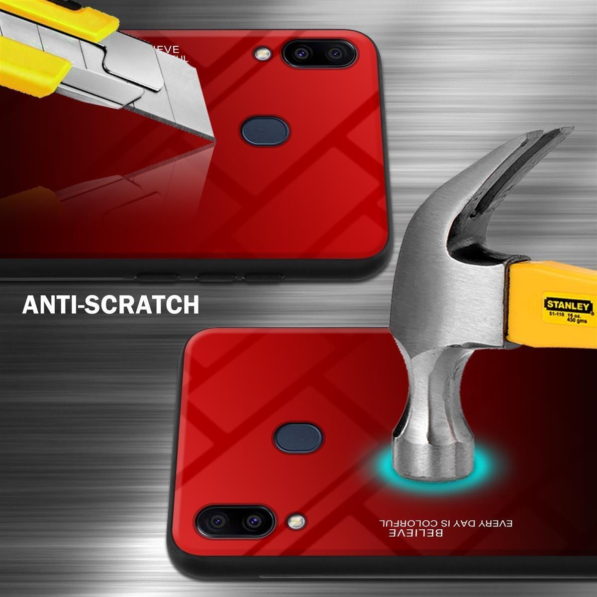 Cadorabo  Housse compatible avec Samsung Galaxy M20 - Coque de protection bicolore en silicone TPU et dos en verre trempé 