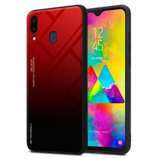 Cadorabo  Housse compatible avec Samsung Galaxy M20 - Coque de protection bicolore en silicone TPU et dos en verre trempé 