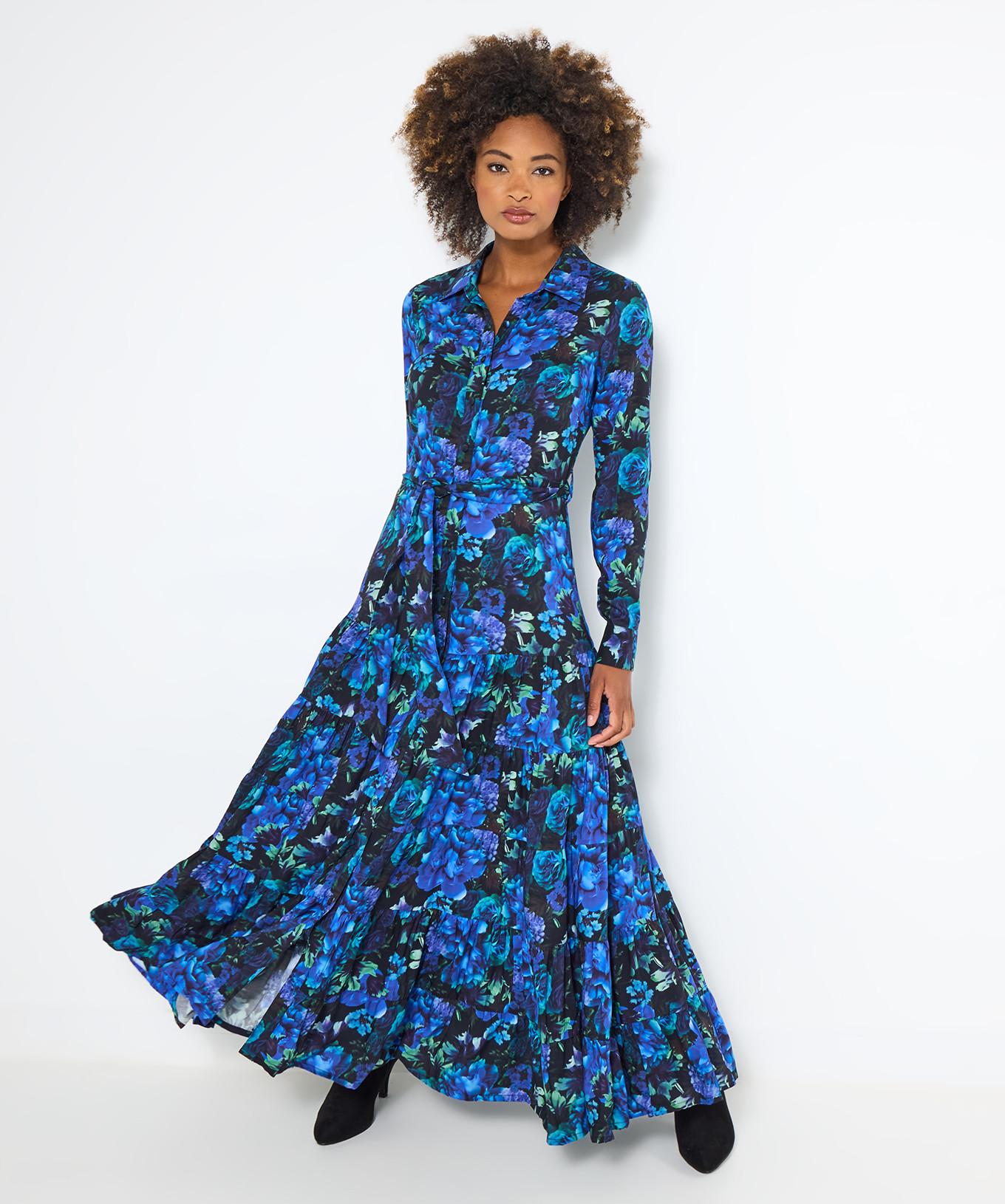 Joe Browns Abito camicia lungo floreale blu  